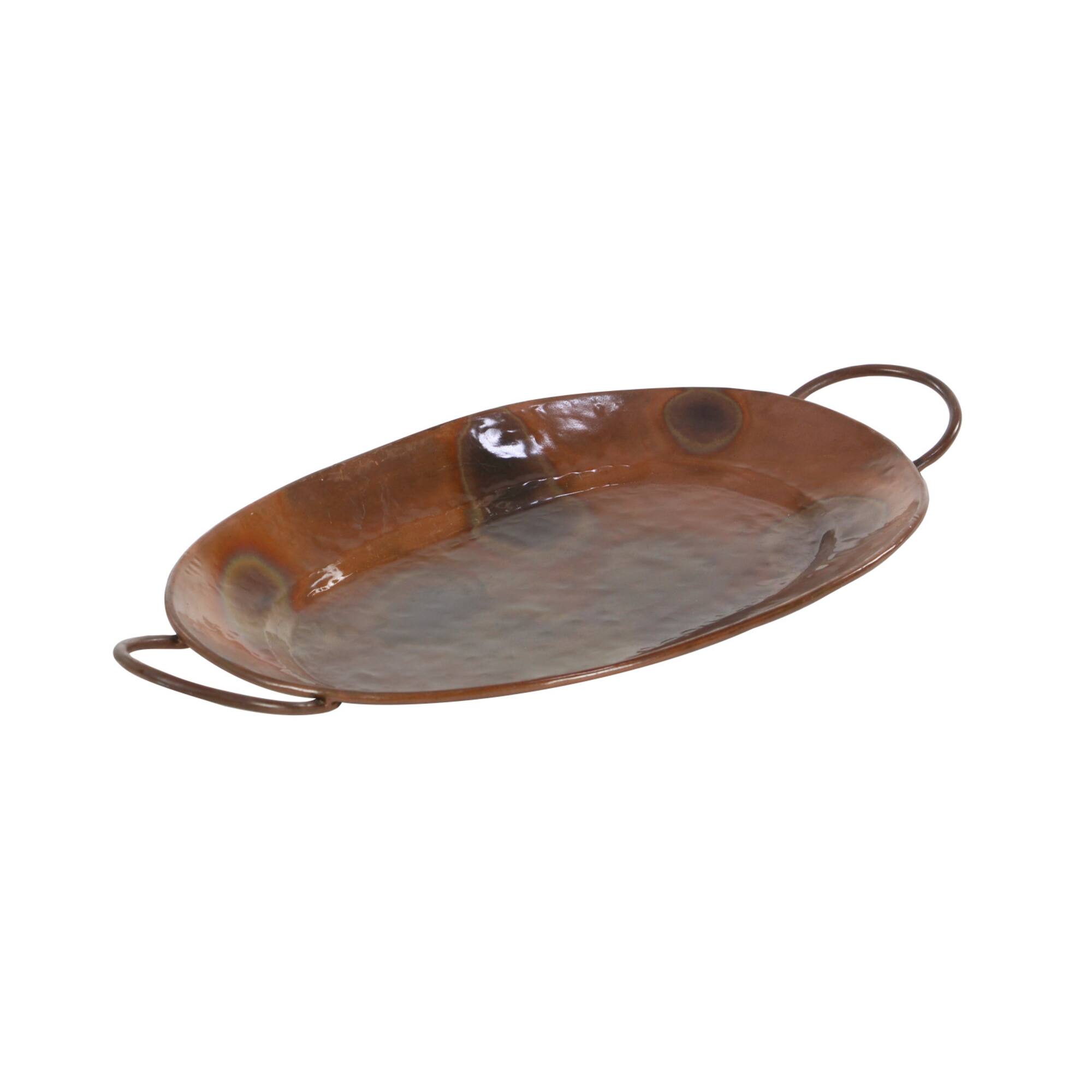 Copper Metal Rustic Tray Set